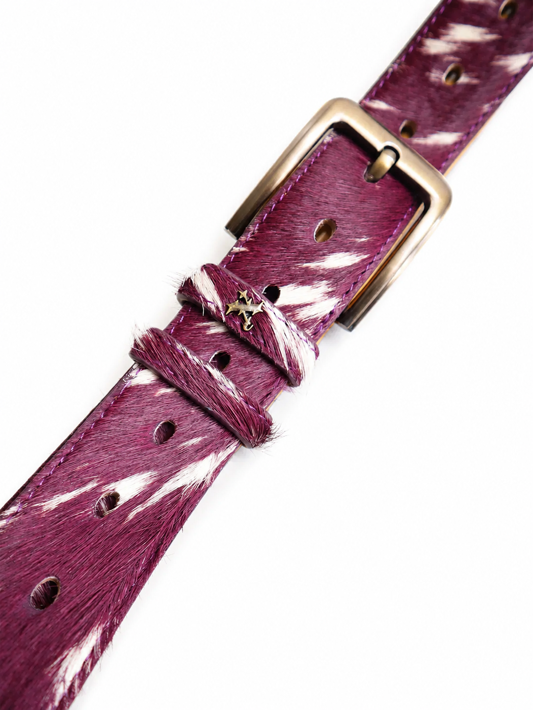 COWHIDE BELT PURPLE