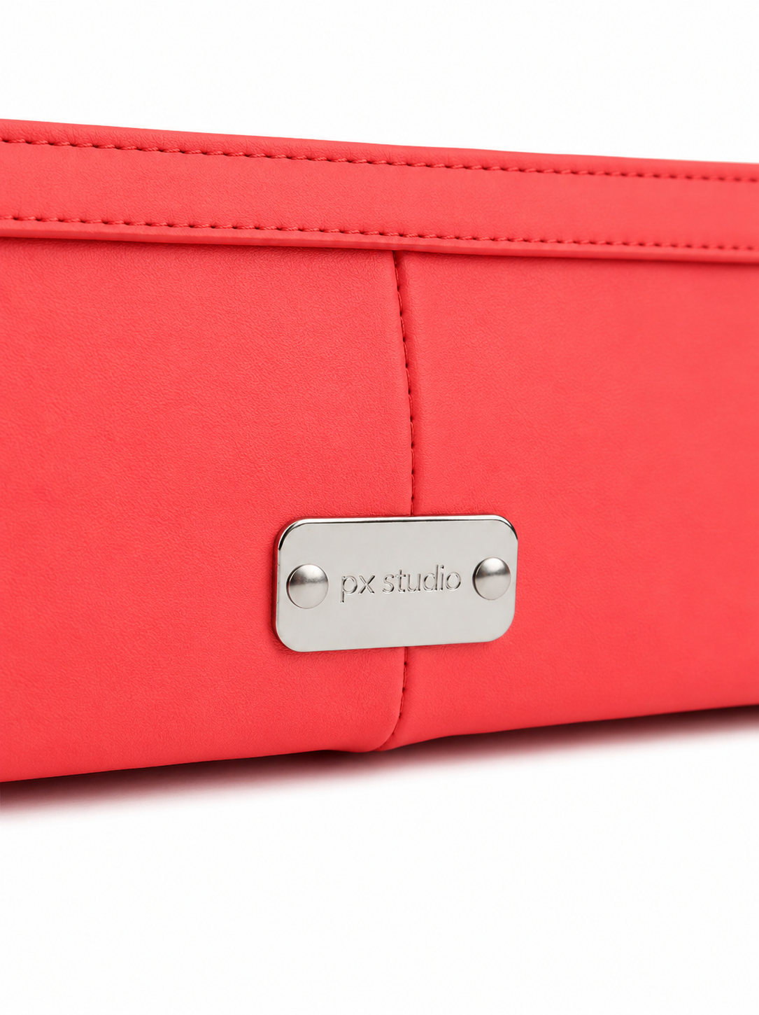 METRO LEATHER CLUTCH CORAL