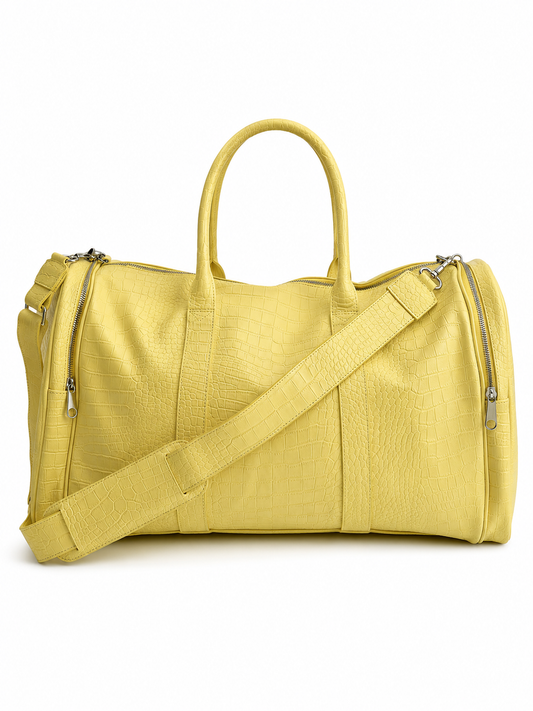 LEATHER DUFFLE CROC YELLOW