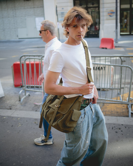 FREDDY SUEDE MESSENGER KHAKI