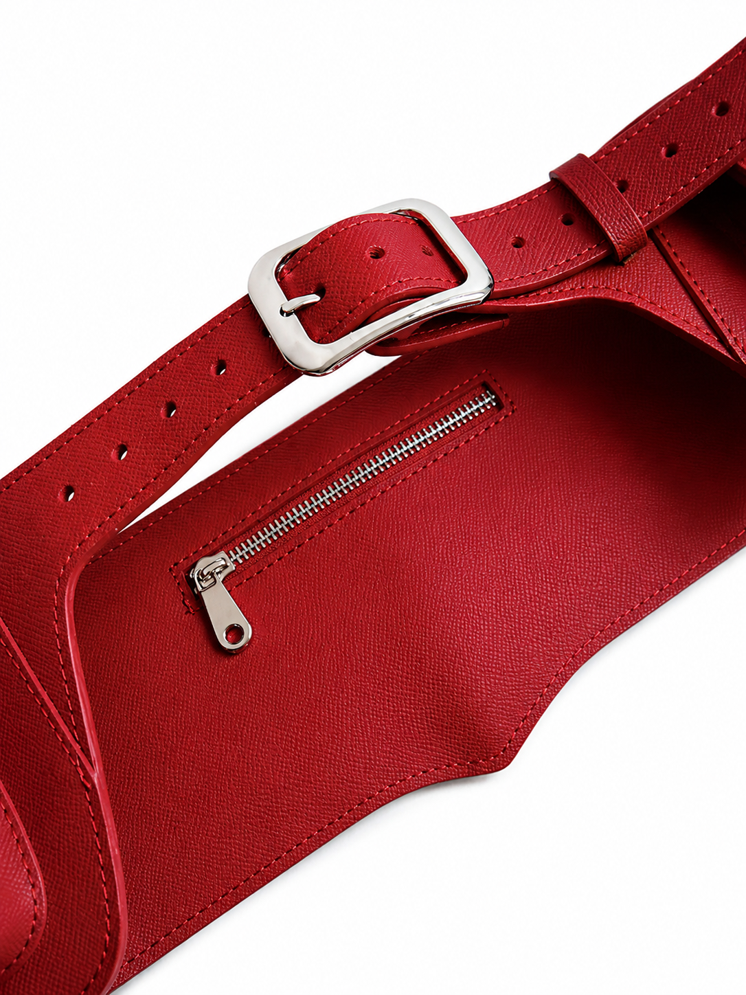 LEATHER BELT BAG RED