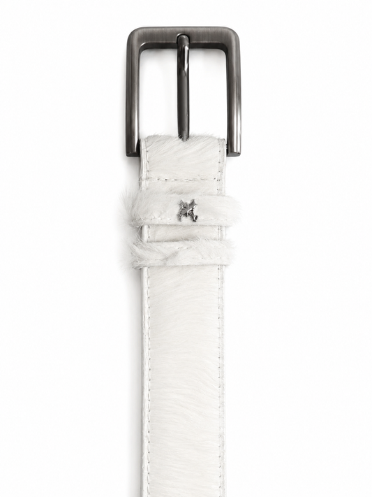 COWHIDE BELT WHITE