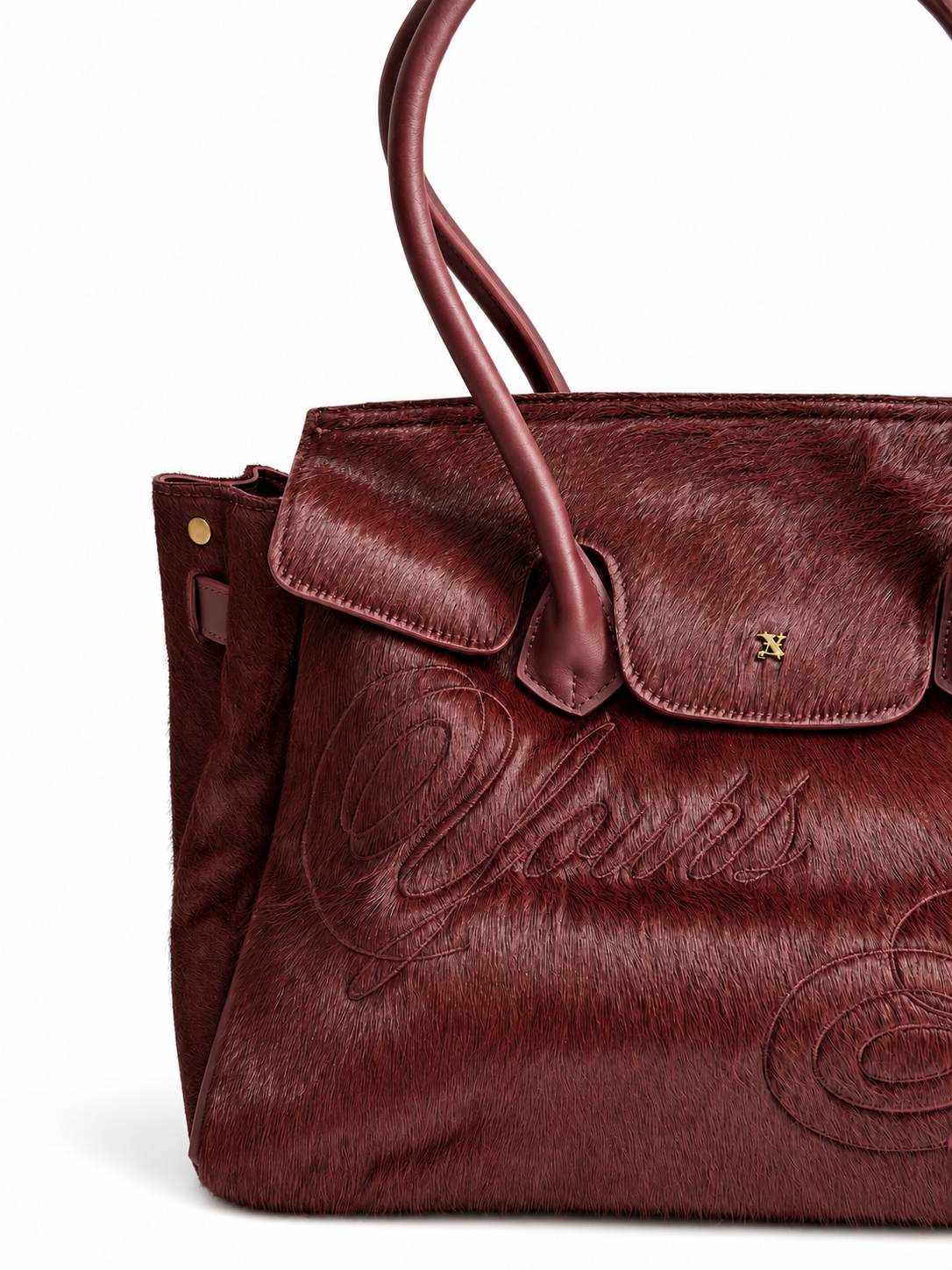 COWHIDE CARRYALL MAROON