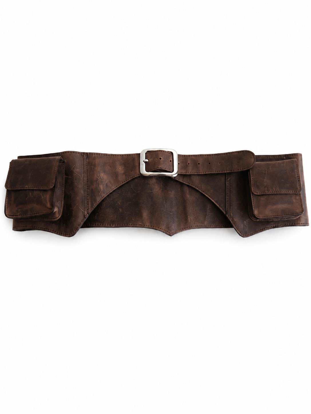 LEATHER BELT BAG BROWN