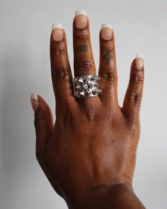 SPIKED RING SILVER