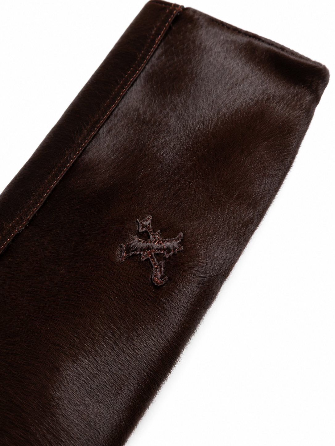 PILLOW COWHIDE CLUTCH BROWN