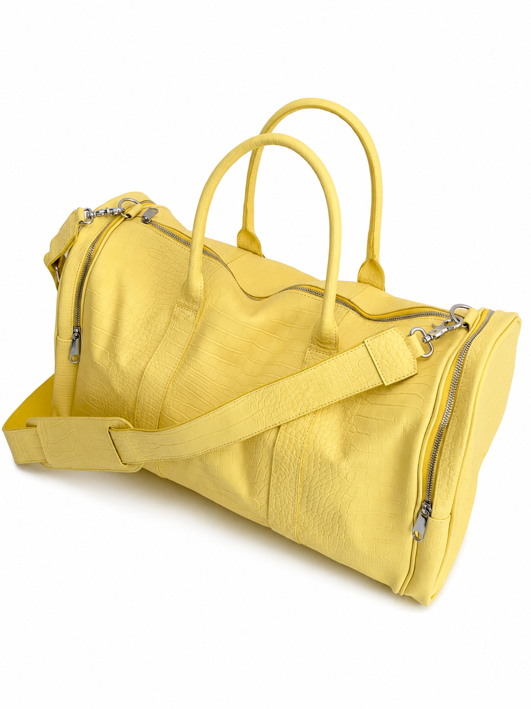 LEATHER DUFFLE CROC YELLOW