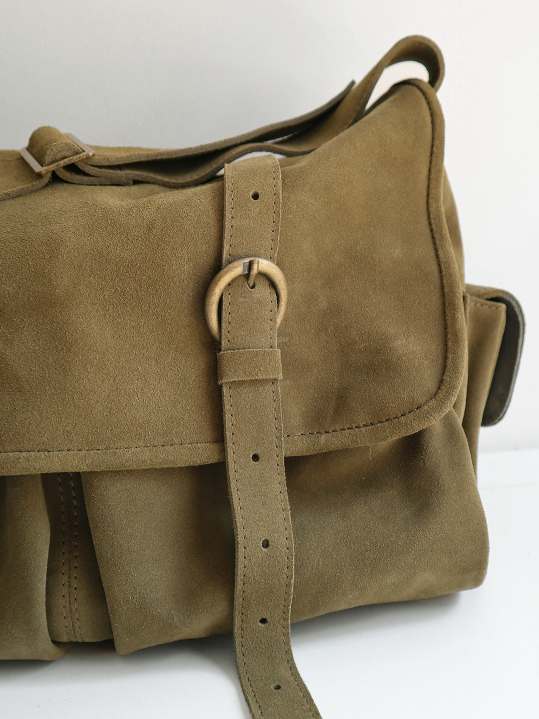 FREDDY SUEDE MESSENGER KHAKI