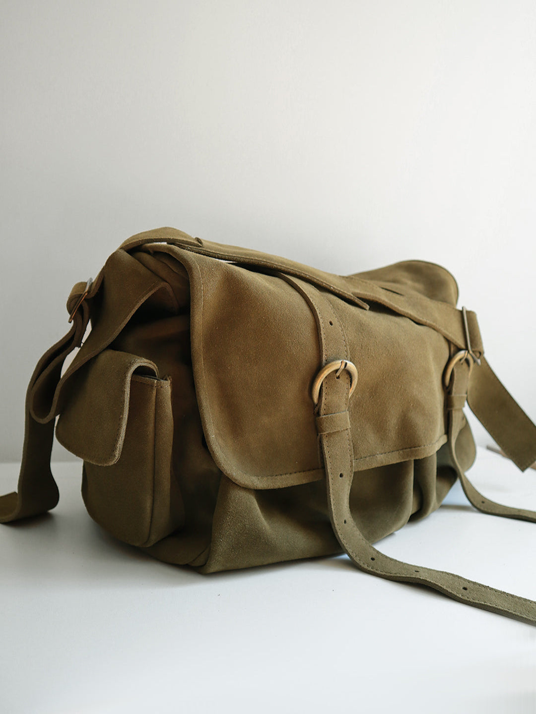 FREDDY SUEDE MESSENGER KHAKI