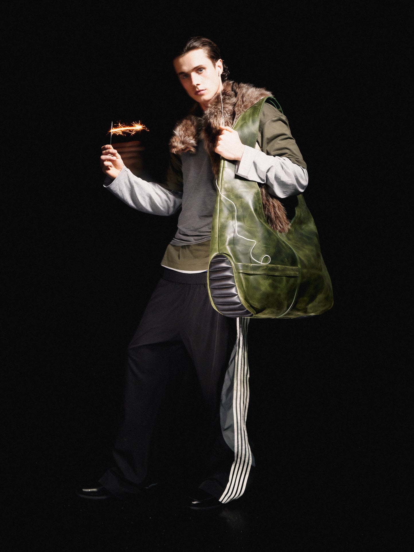 MOTO LEATHER BAG GREEN