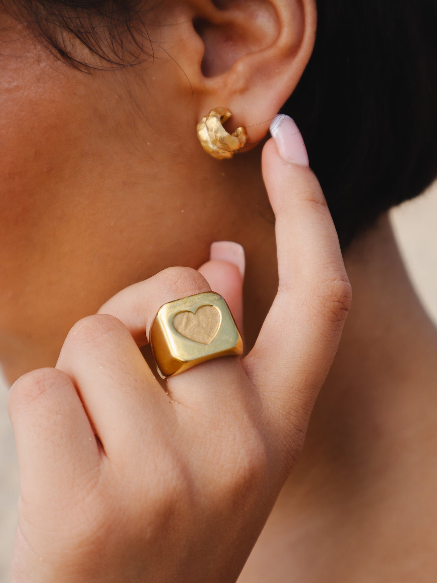 DOUBLE HOOP EARRINGS GOLD (MINIS)