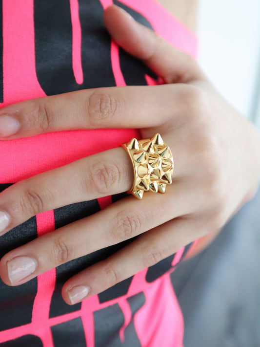 SPIKED RING GOLD
