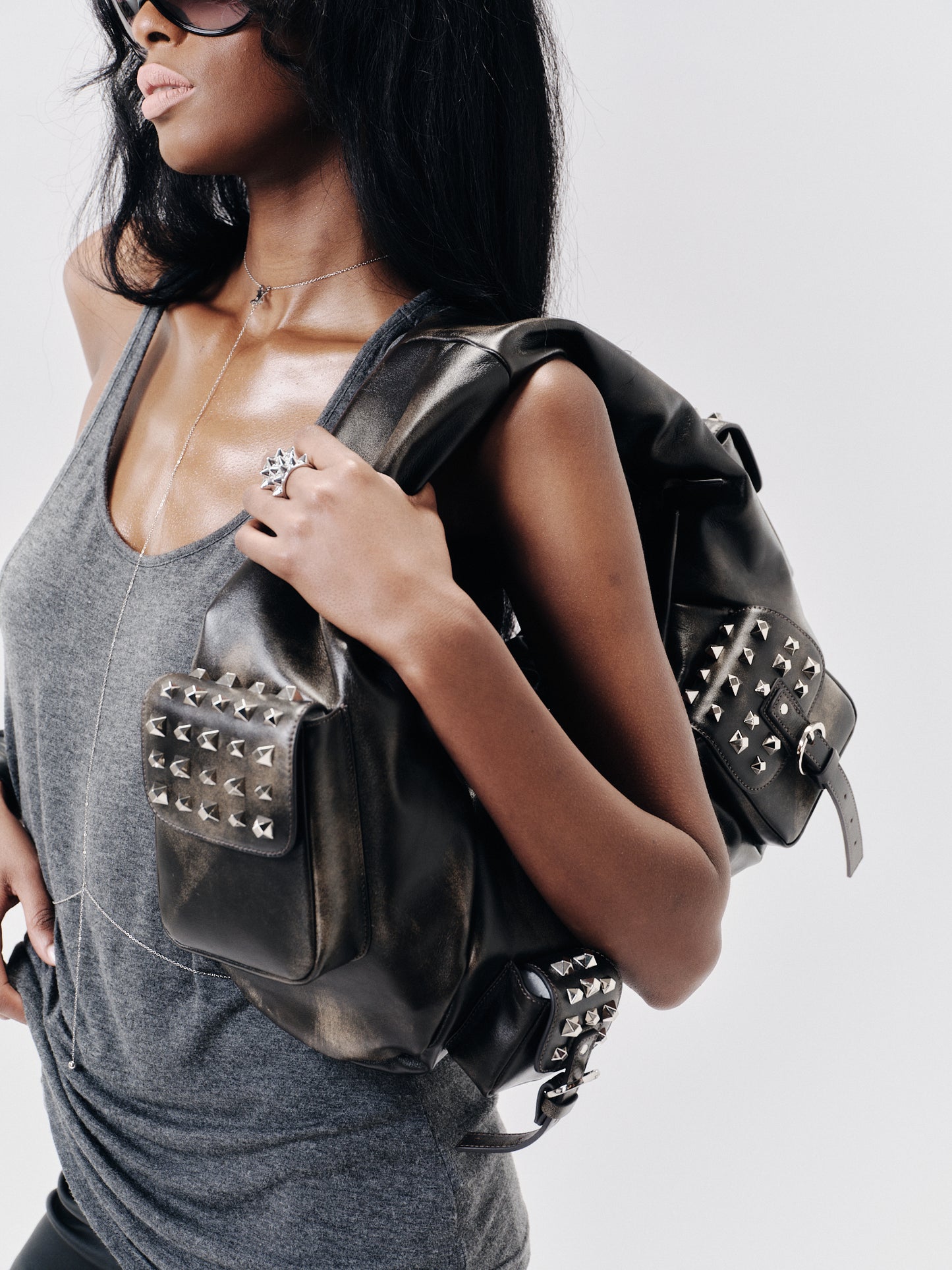 BETTY LEATHER BAG STUDDED