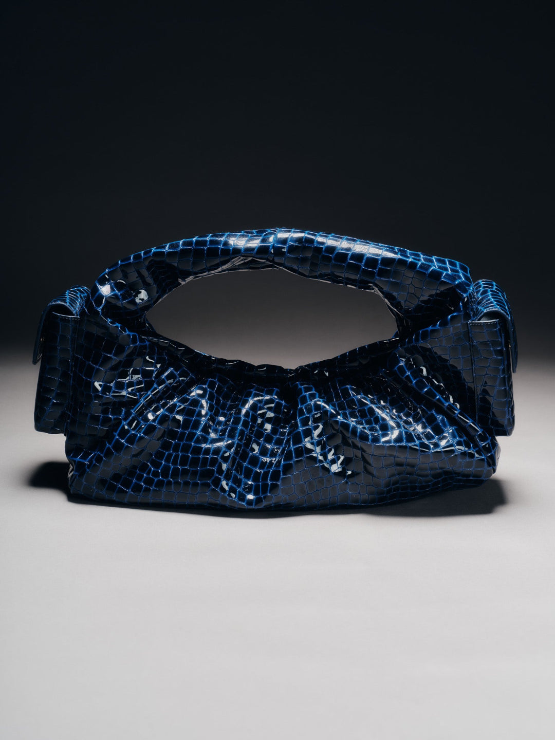 BETTY LEATHER BAG CROC BLUE