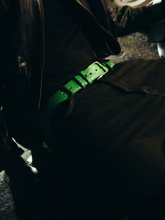 LEATHER CROC BELT