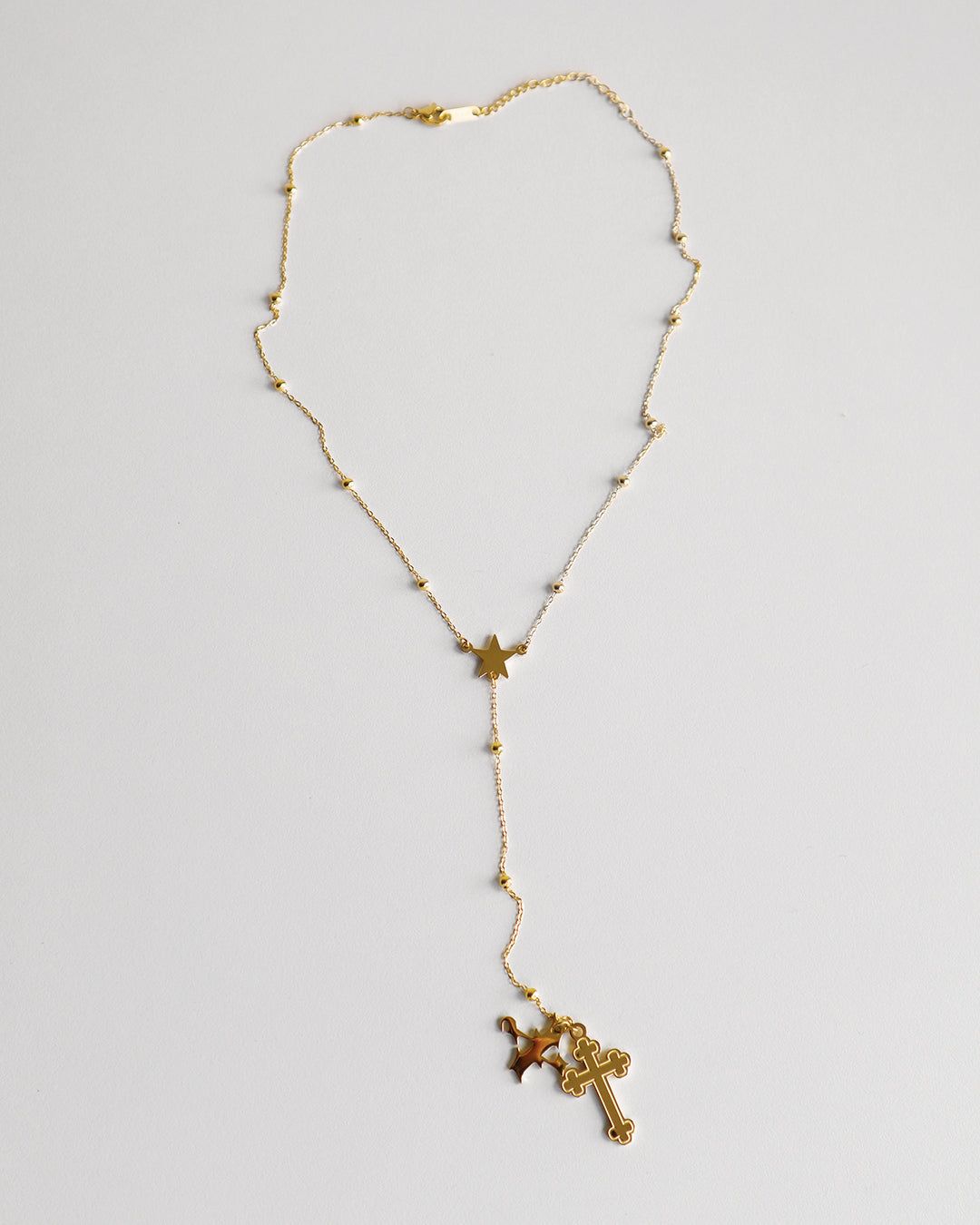 X ROSARY NECKLACE GOLD