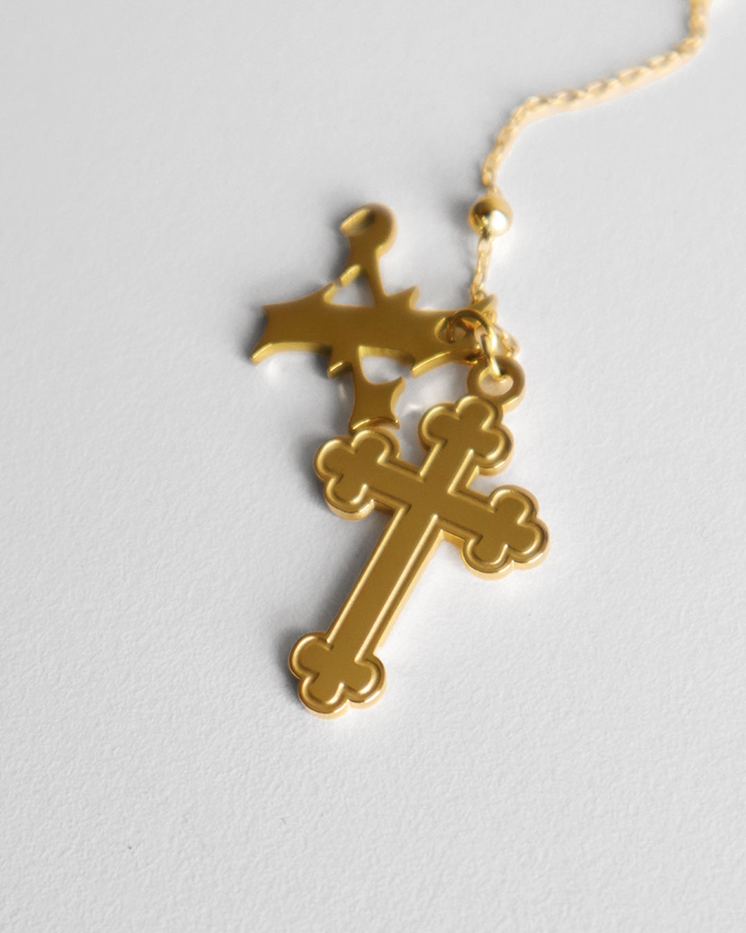 X ROSARY NECKLACE GOLD