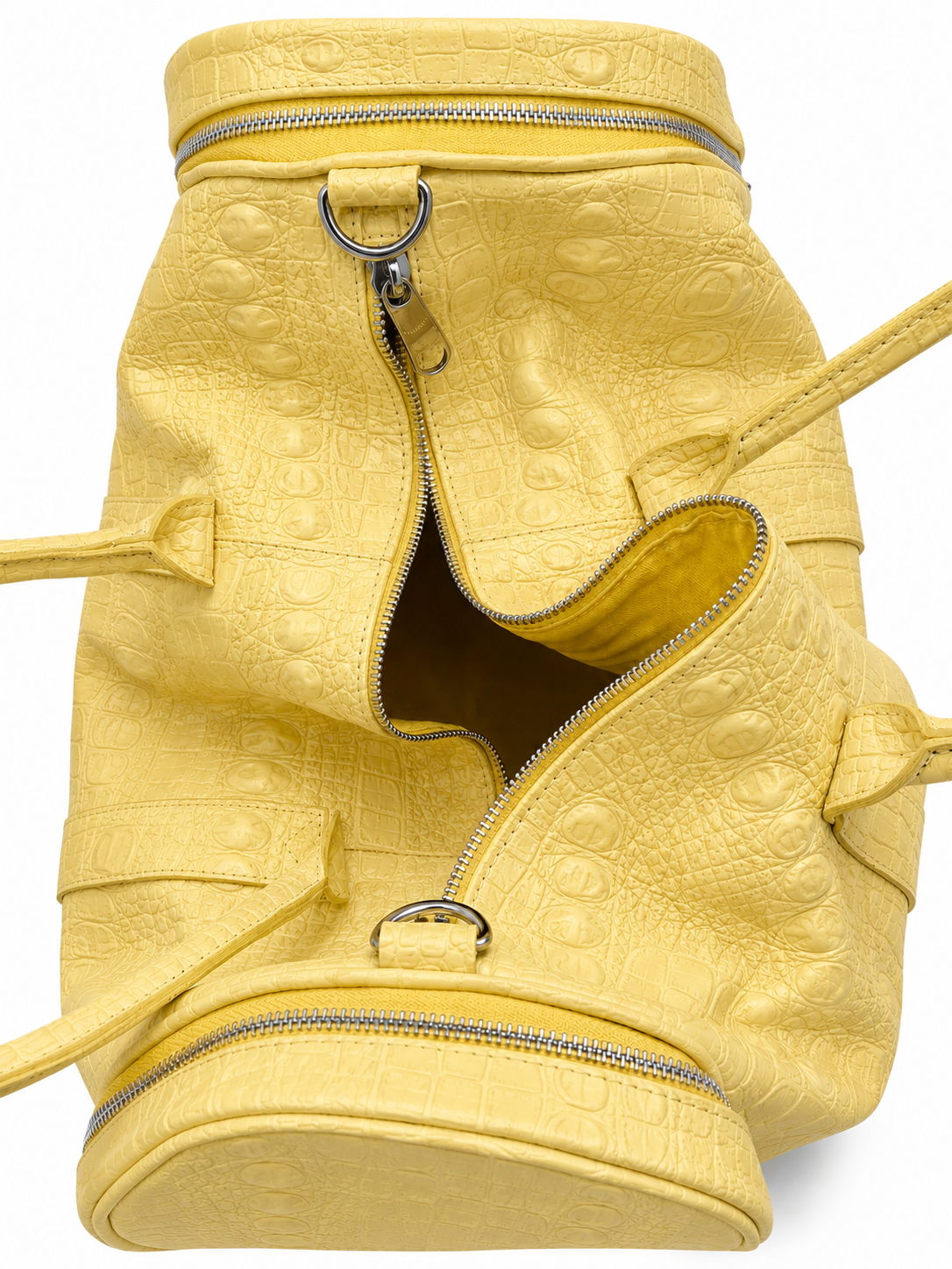 LEATHER DUFFLE CROC YELLOW