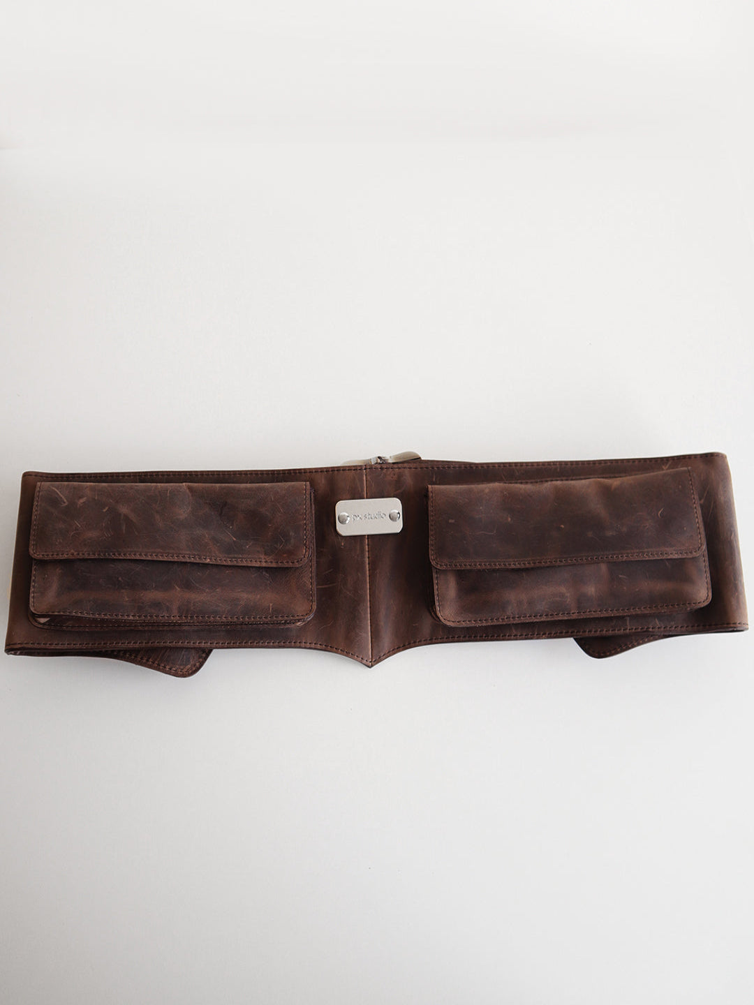 LEATHER BELT BAG BROWN
