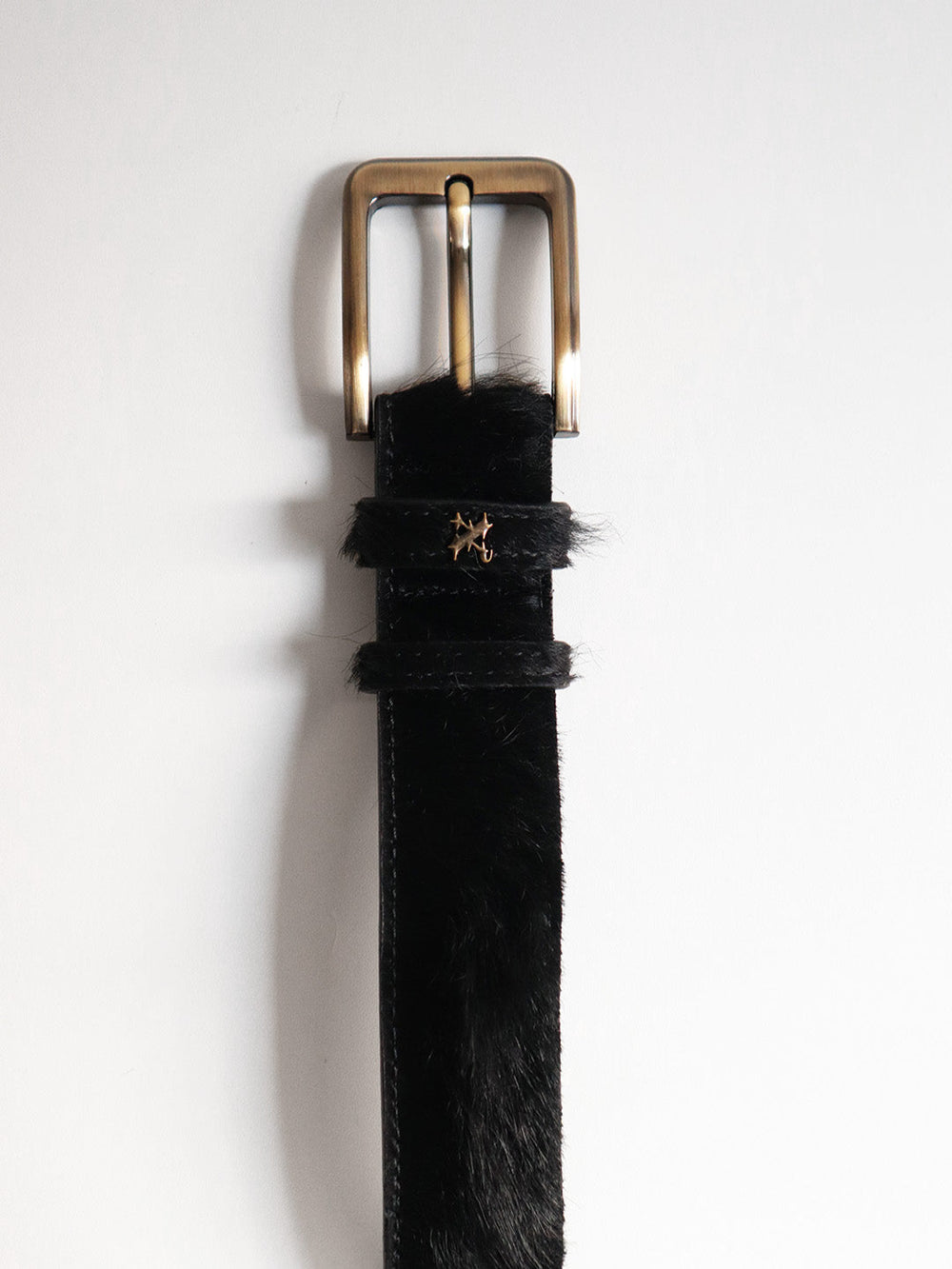 COWHIDE BELT BLACK