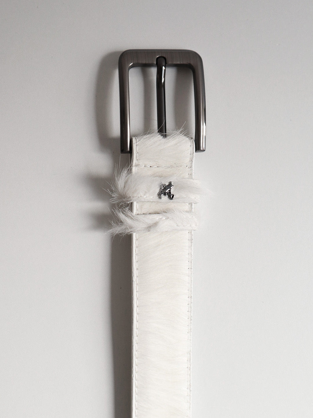 COWHIDE BELT WHITE