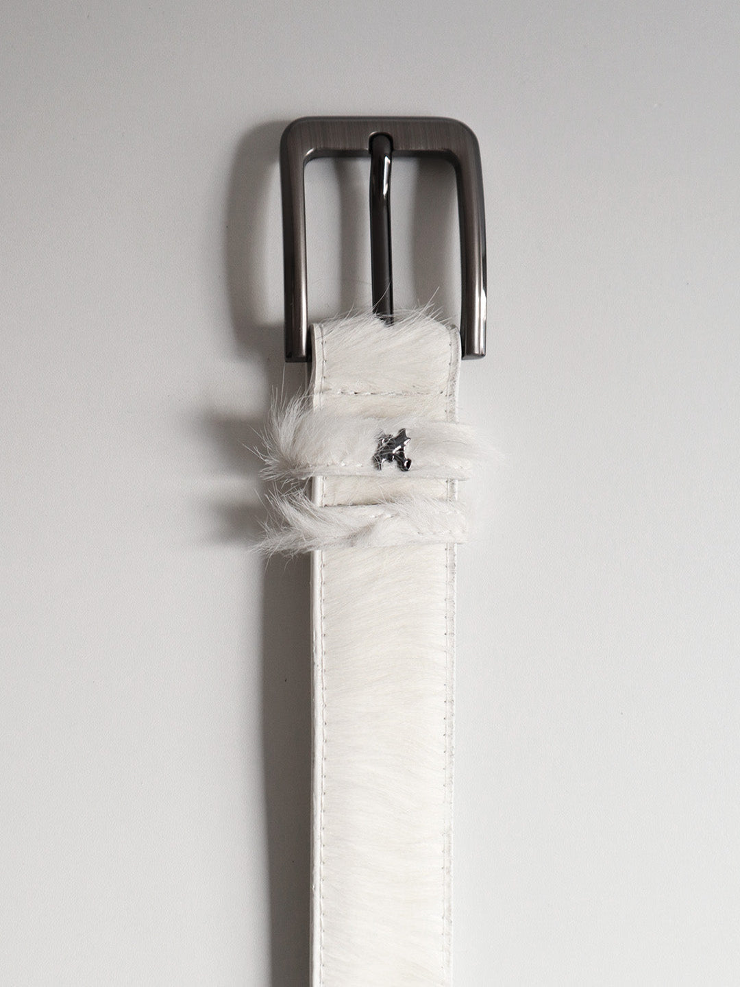 COWHIDE BELT WHITE
