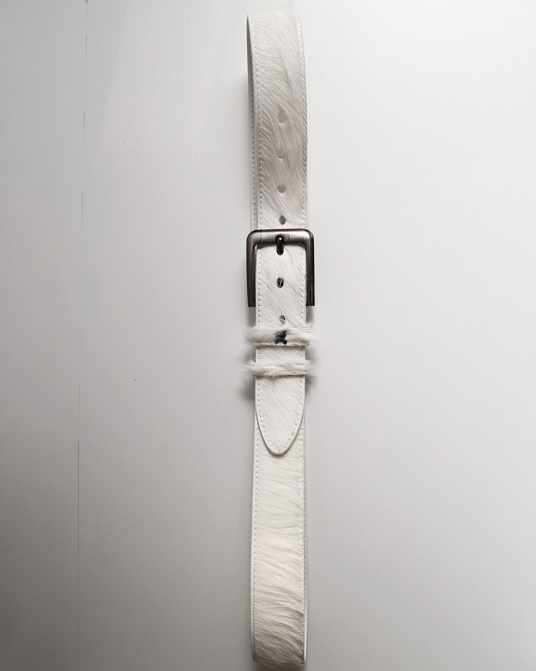 COWHIDE BELT WHITE