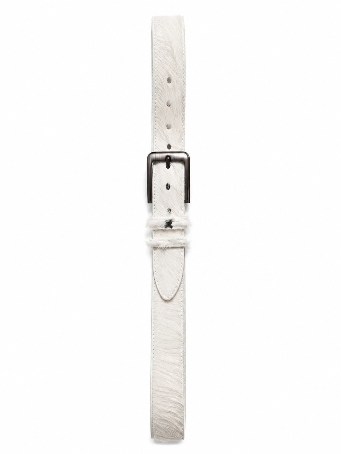 COWHIDE BELT WHITE