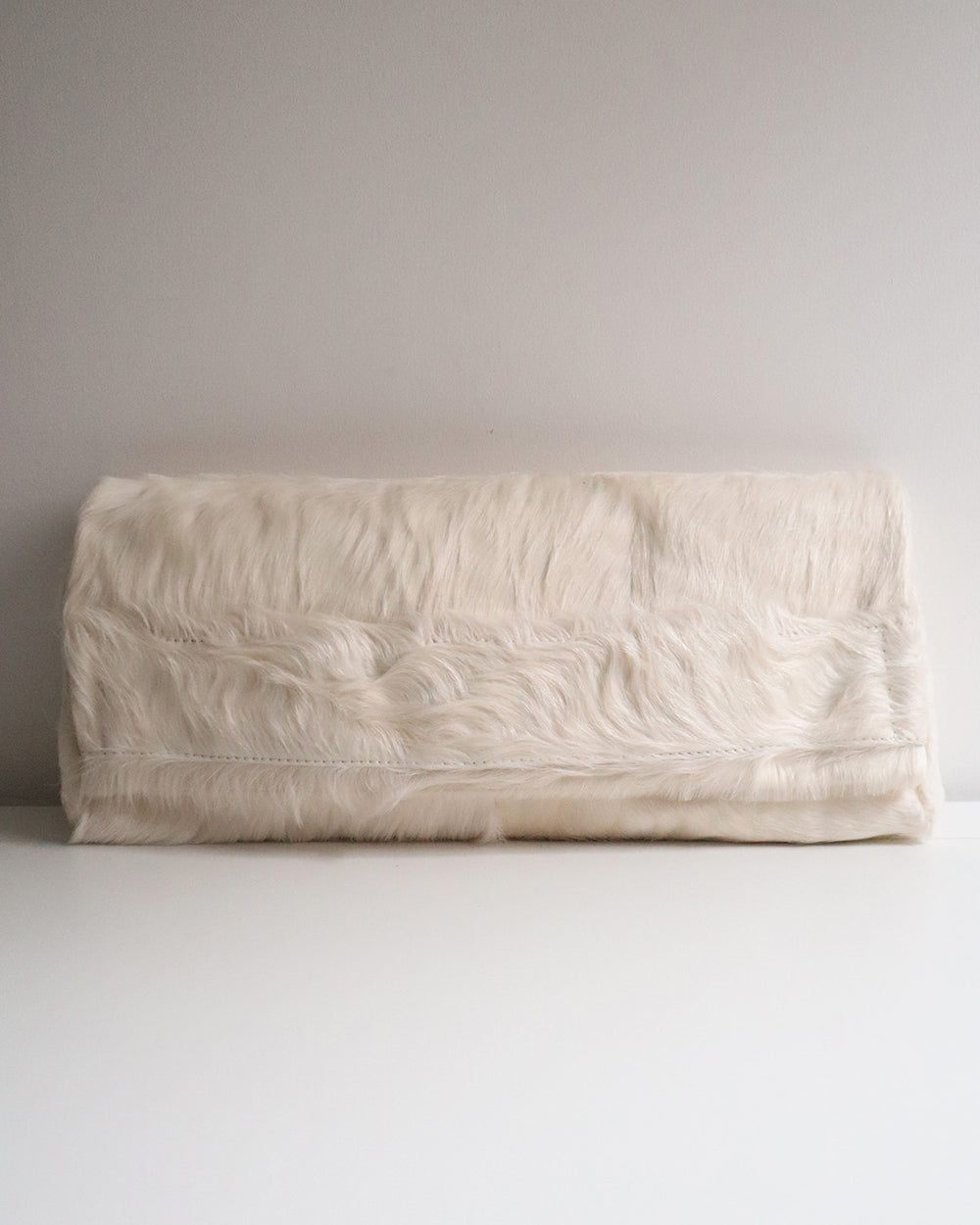 PILLOW COWHIDE CLUTCH WHITE