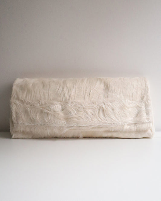 PILLOW COWHIDE CLUTCH WHITE