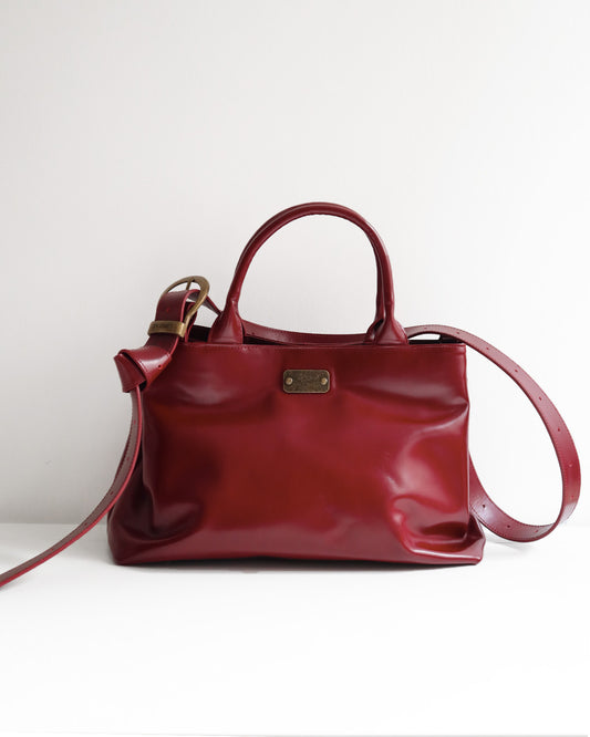 LEATHER BUCKLE SAC RED