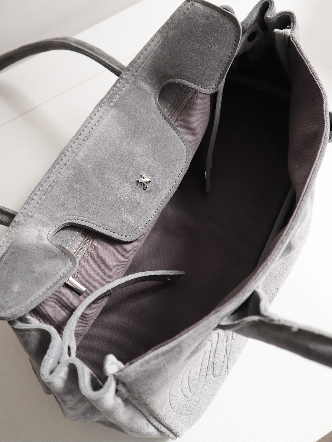SUEDE CARRYALL MINI GREY