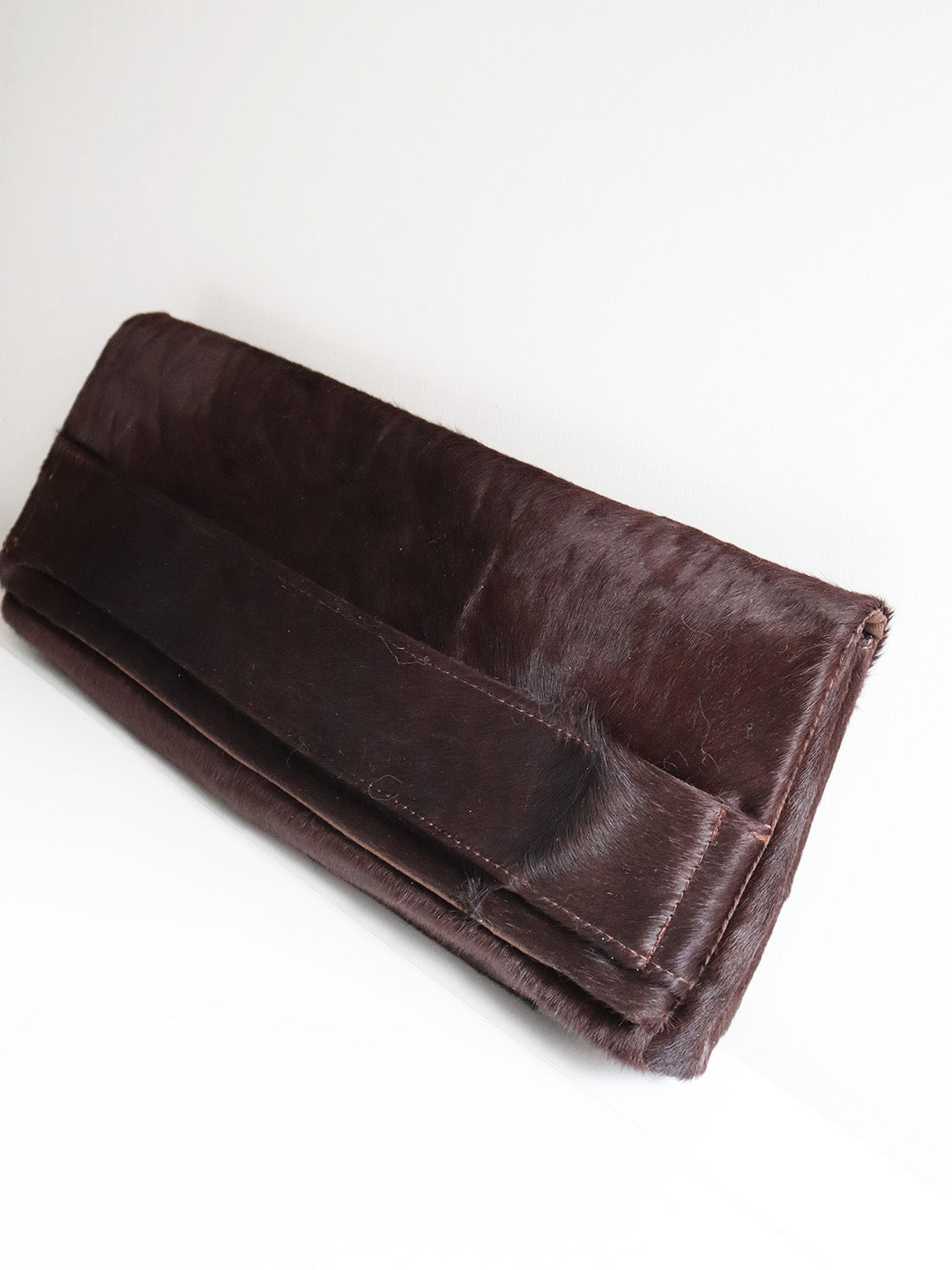 PILLOW COWHIDE CLUTCH BROWN