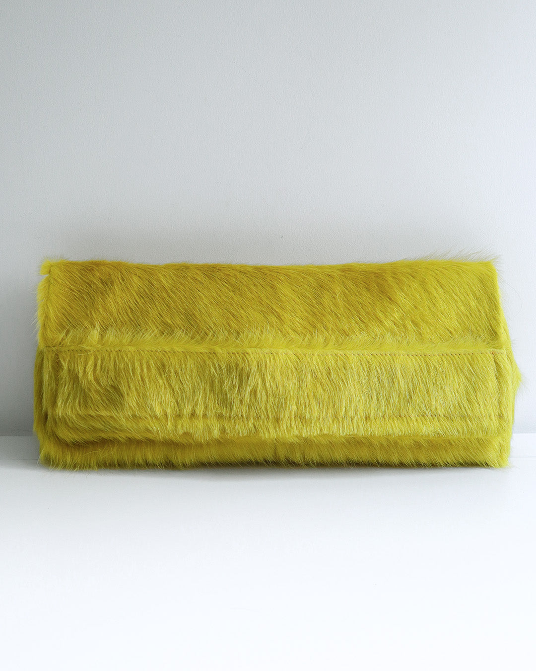 PILLOW COWHIDE CLUTCH YELLOW