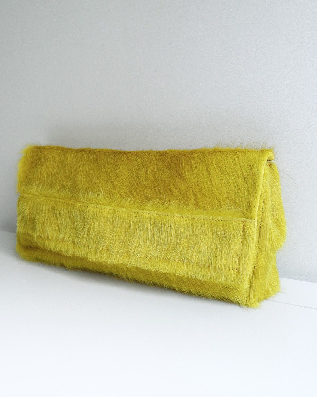 PILLOW COWHIDE CLUTCH YELLOW