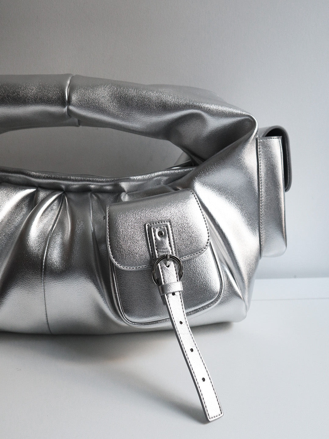BETTY LEATHER BAG SILVER