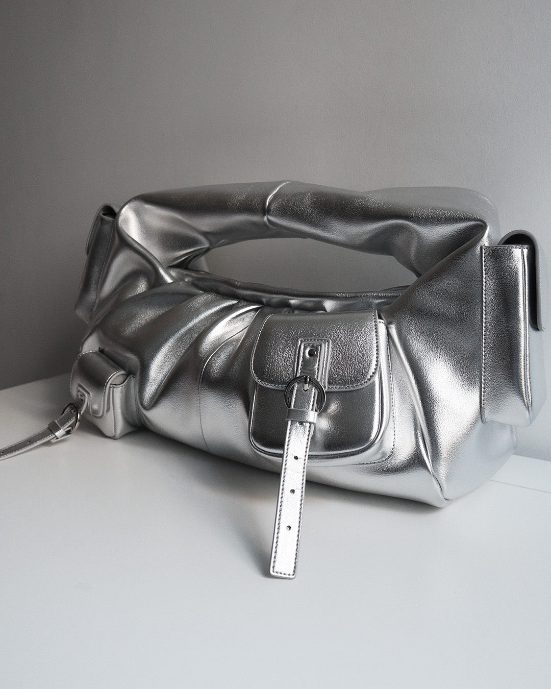 BETTY LEATHER BAG SILVER