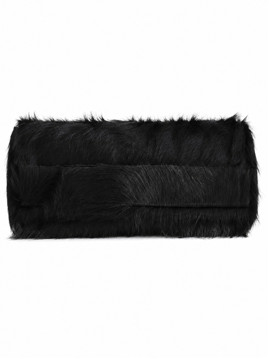 PILLOW COWHIDE CLUTCH BLACK