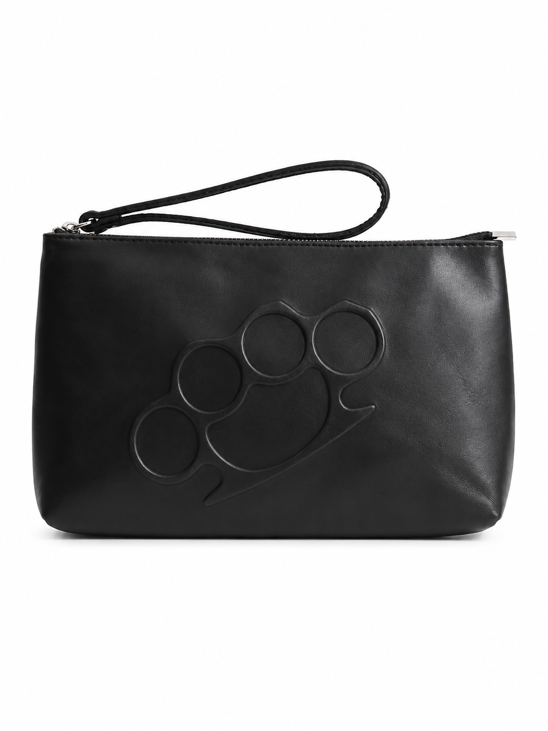 KNUCKLE LEATHER CLUTCH BLACK