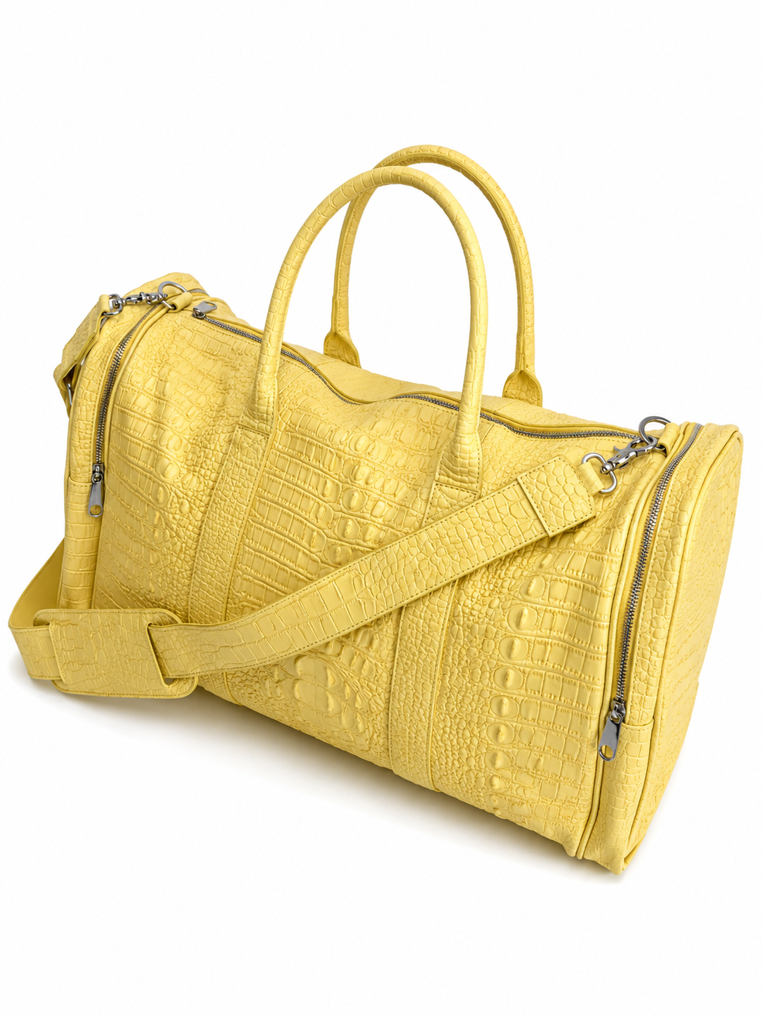 LEATHER DUFFLE CROC YELLOW
