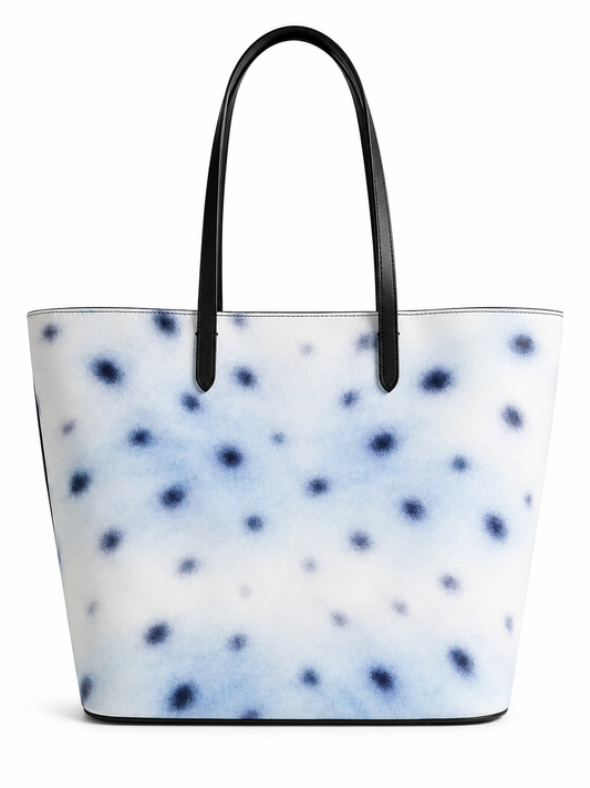 LEATHER AIRBRUSH TOTE BAMBI BLUE