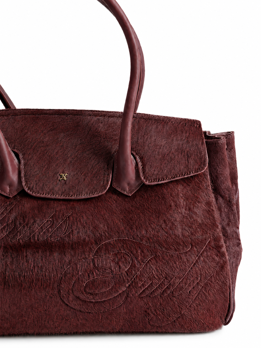 COWHIDE CARRYALL MAROON