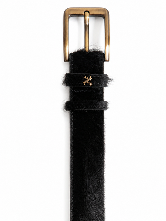 COWHIDE BELT BLACK