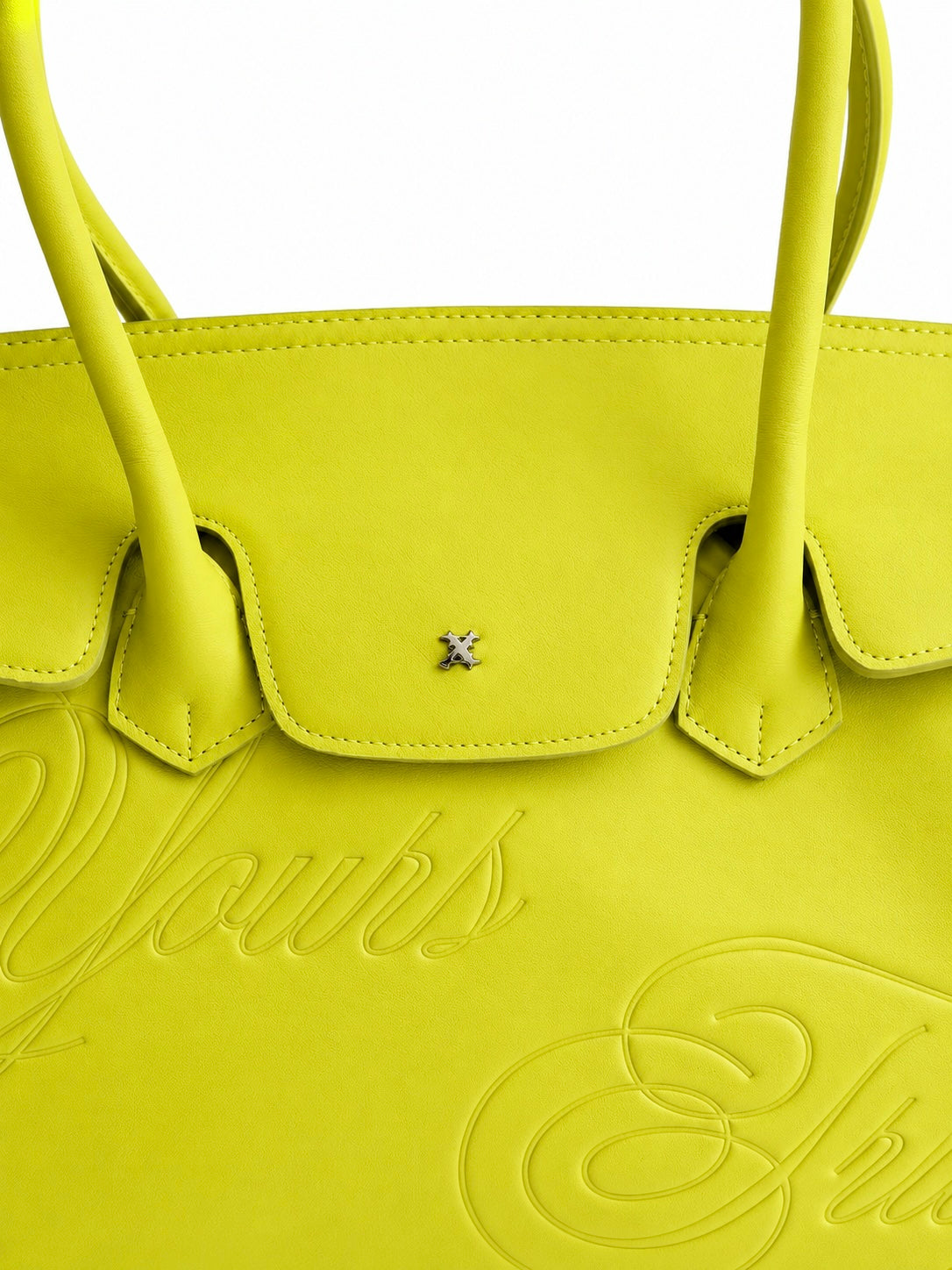 LEATHER CARRYALL NEON GREEN