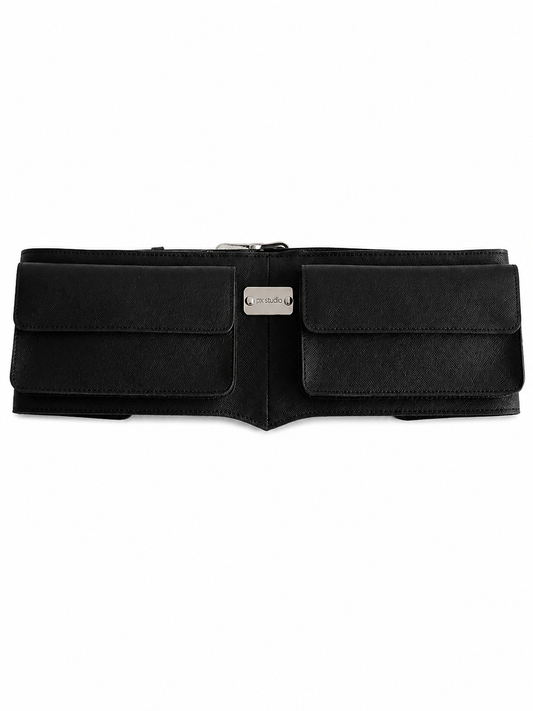 LEATHER BELT BAG BLACK