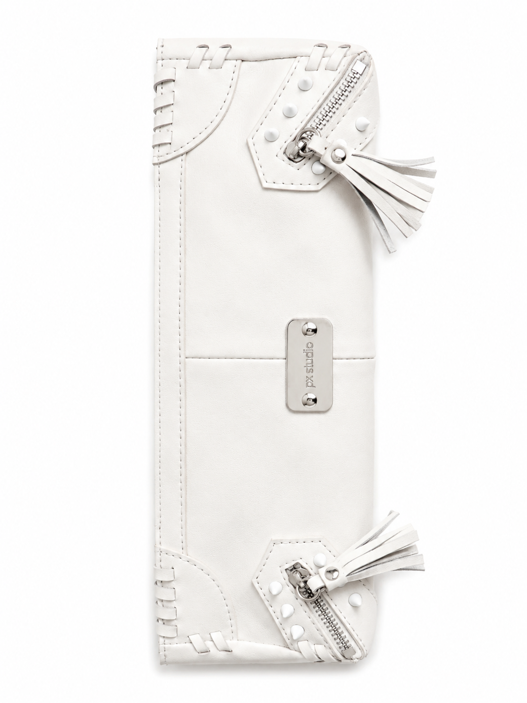 METRO LEATHER CLUTCH WHITE