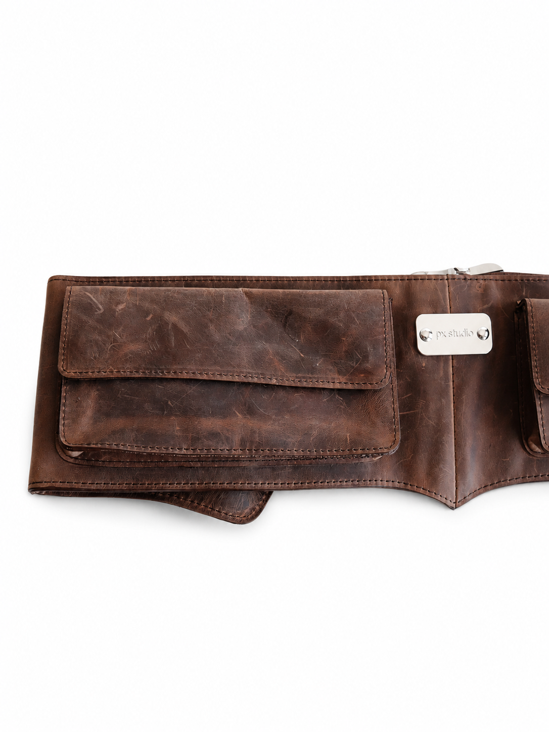 LEATHER BELT BAG BROWN