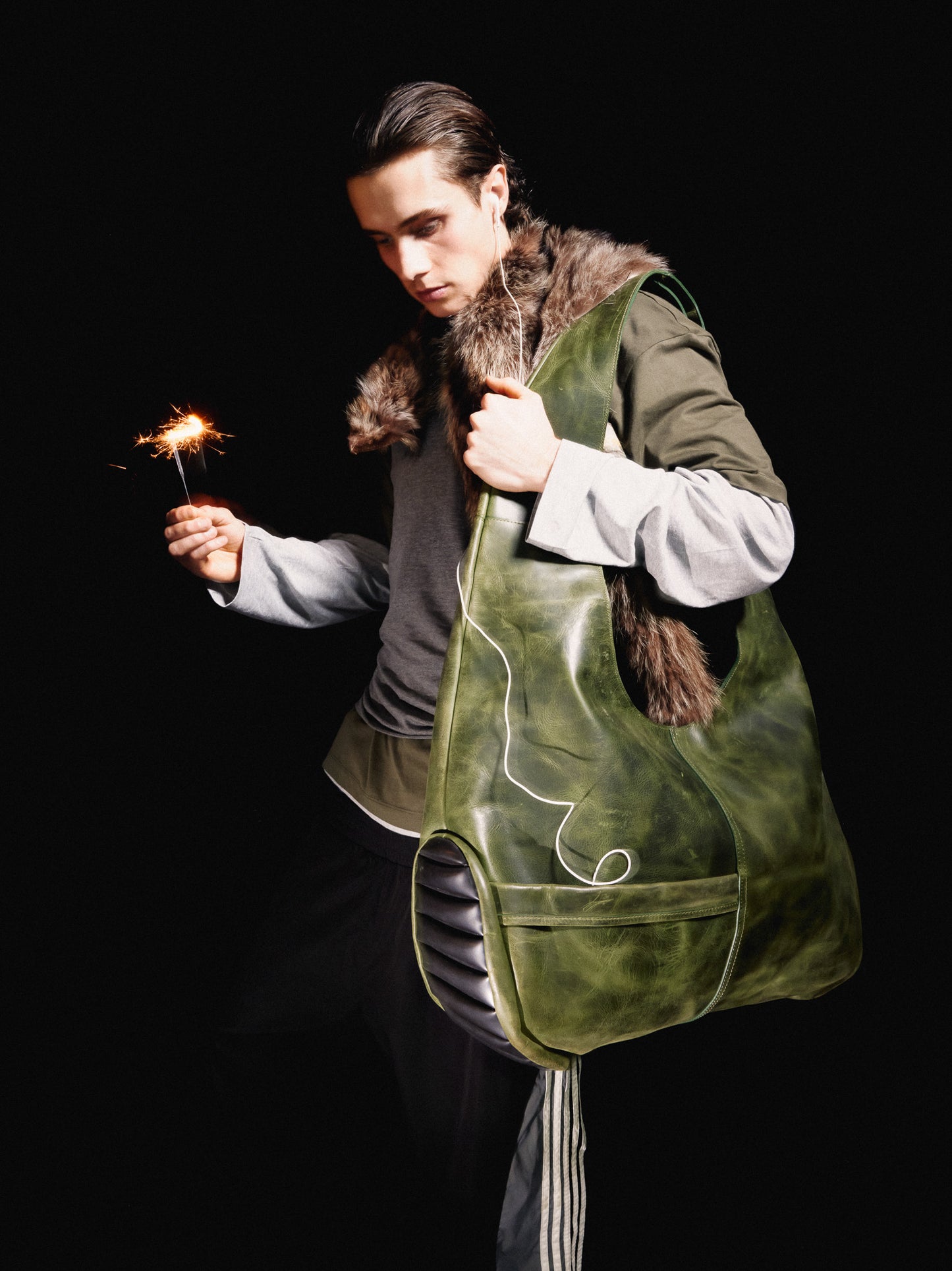 MOTO LEATHER BAG GREEN