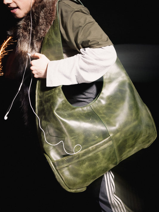 MOTO LEATHER BAG GREEN