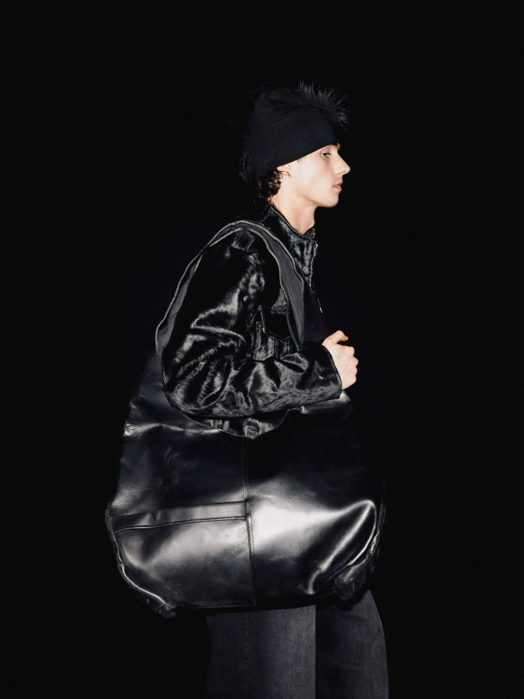 MOTO LEATHER BAG BLACK – Parallel X